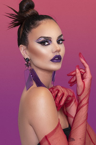 Maquillaje editorial, de pasareja realizado por Raquel Villalba Maquilladora Profesional en Las Palmas